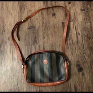 Vintage Fendi Penguin Striped Crossbody Bag